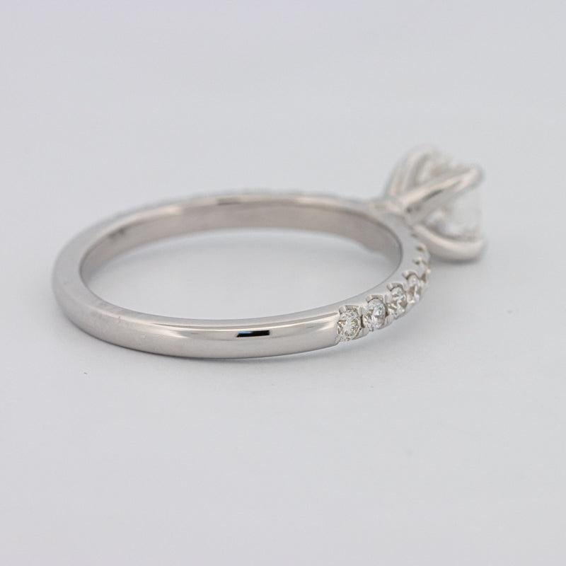 0.70 CT Cushion Cut Solitaire Pavé Ring - ZIZOV DIAMONDS