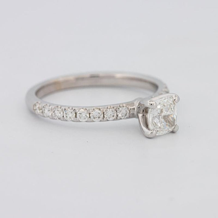 0.70 CT Cushion Cut Solitaire Pavé Ring - ZIZOV DIAMONDS