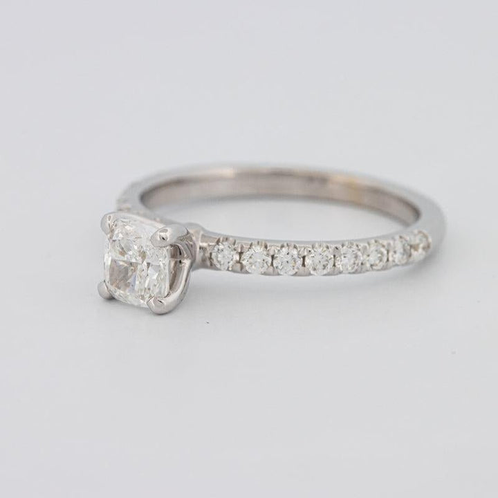 0.70 CT Cushion Cut Solitaire Pavé Ring - ZIZOV DIAMONDS