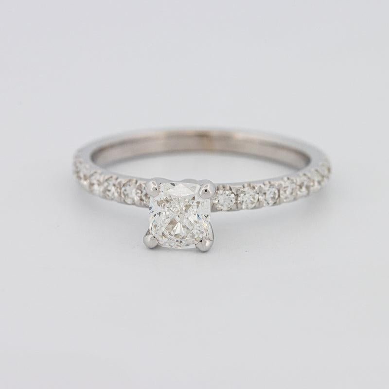 0.70 CT Cushion Cut Solitaire Pavé Ring - ZIZOV DIAMONDS