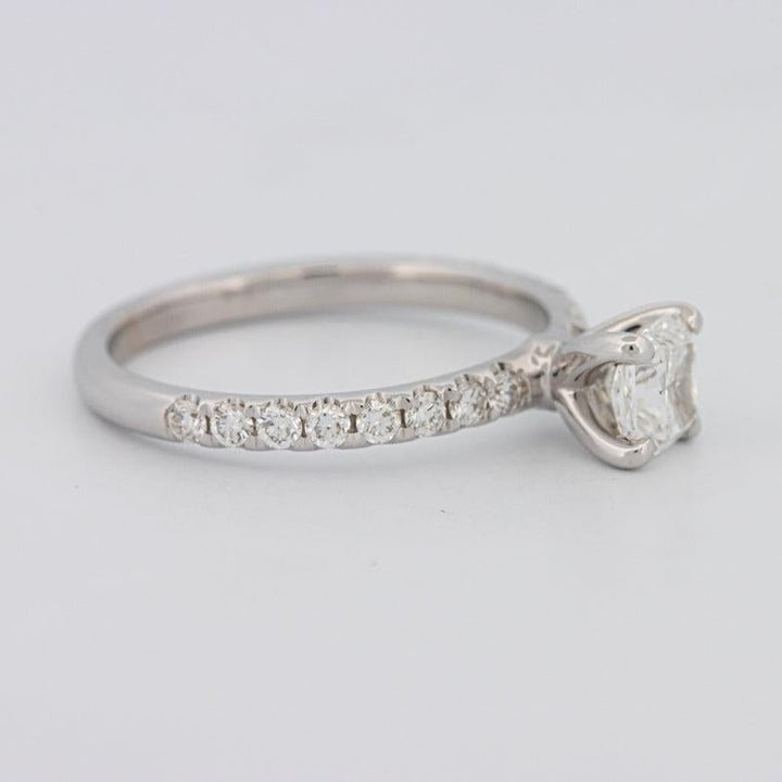 0.70 CT Cushion Cut Solitaire Pavé Ring - ZIZOV DIAMONDS