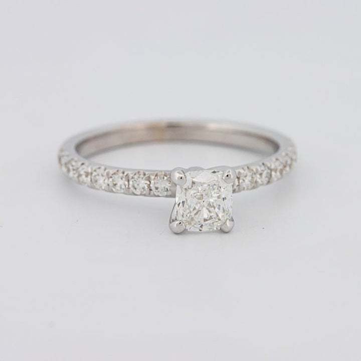 0.70 CT Cushion Cut Solitaire Pavé Ring - ZIZOV DIAMONDS