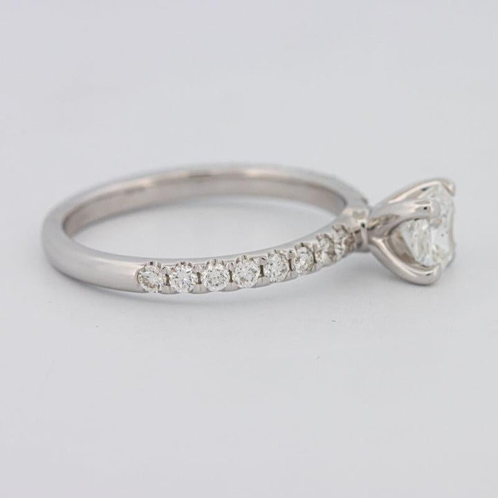 0.70 CT Cushion Cut Solitaire Pavé Ring - ZIZOV DIAMONDS