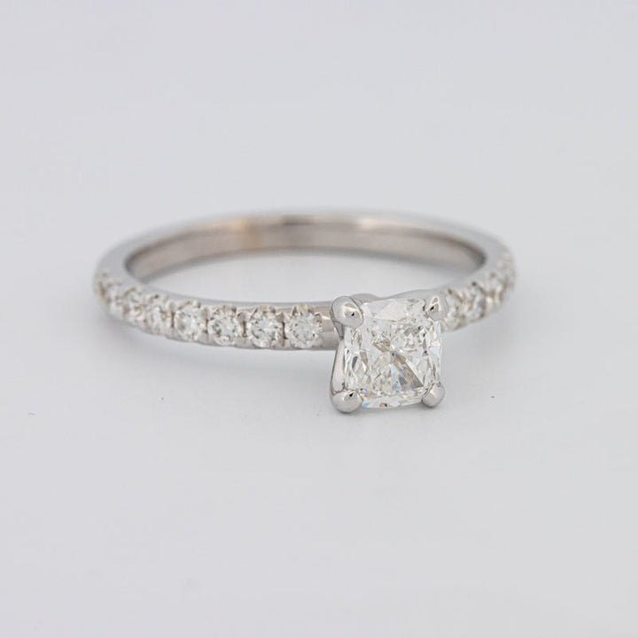 0.70 CT Cushion Cut Solitaire Pavé Ring - ZIZOV DIAMONDS