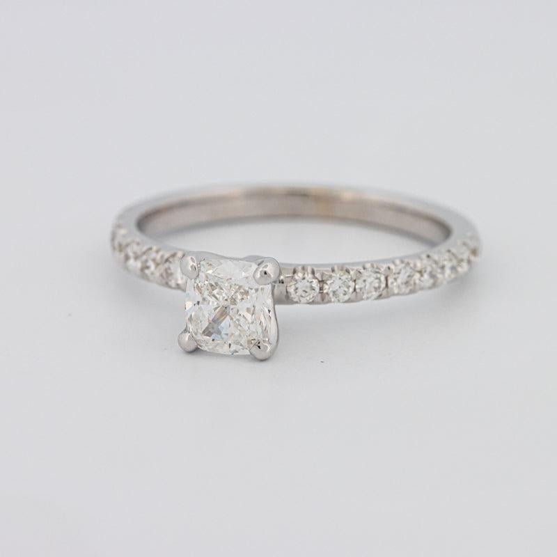 0.70 CT Cushion Cut Solitaire Pavé Ring - ZIZOV DIAMONDS