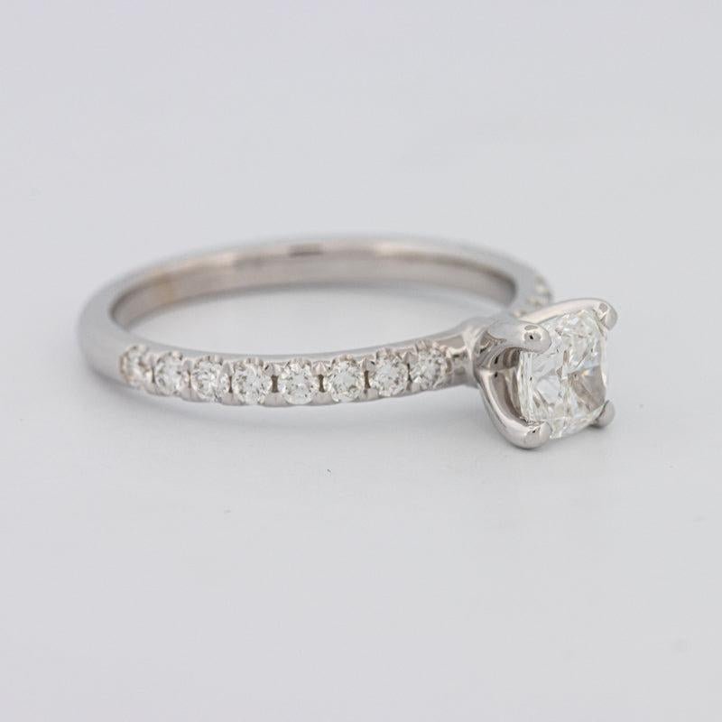 0.70 CT Cushion Cut Solitaire Pavé Ring - ZIZOV DIAMONDS