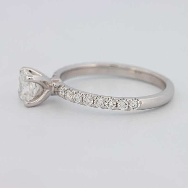 0.70 CT Cushion Cut Solitaire Pavé Ring - ZIZOV DIAMONDS