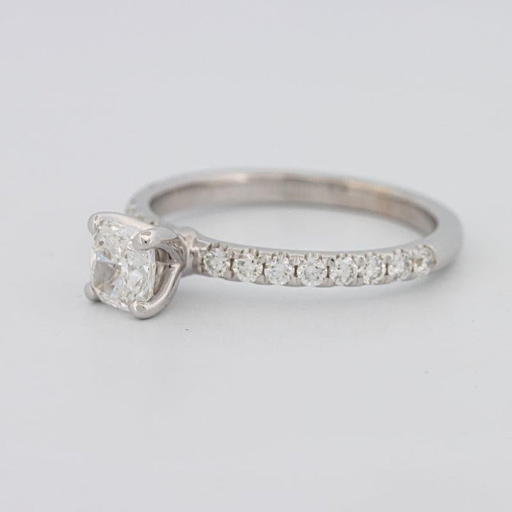 0.70 CT Cushion Cut Solitaire Pavé Ring - ZIZOV DIAMONDS