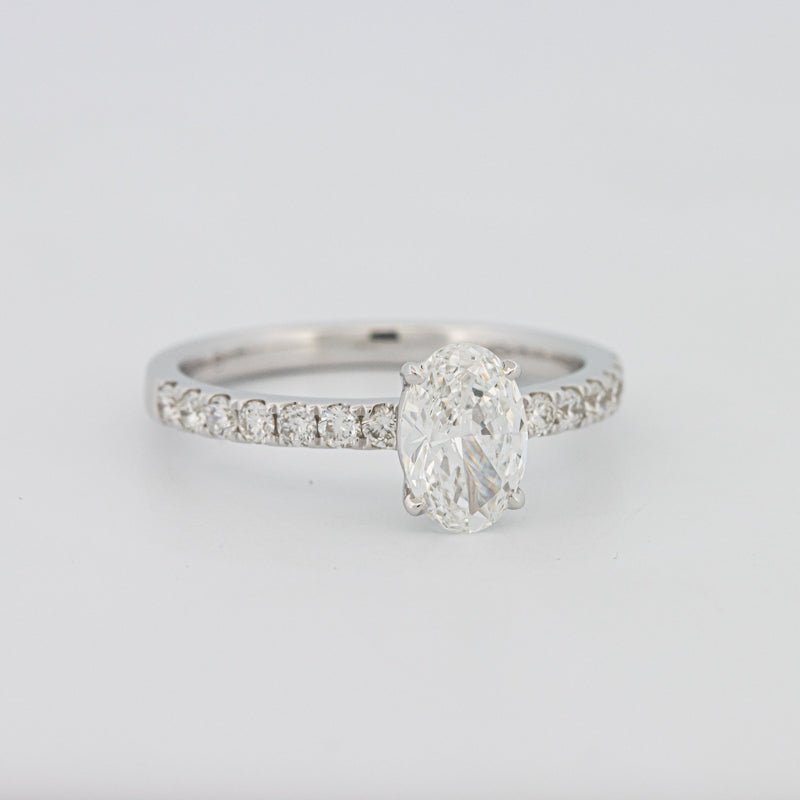 0.70 CT Oval Cut Solitaire Pavé Ring - ZIZOV DIAMONDS