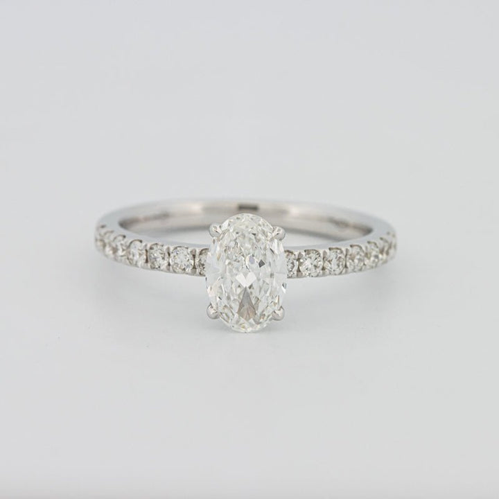 0.70 CT Oval Cut Solitaire Pavé Ring - ZIZOV DIAMONDS