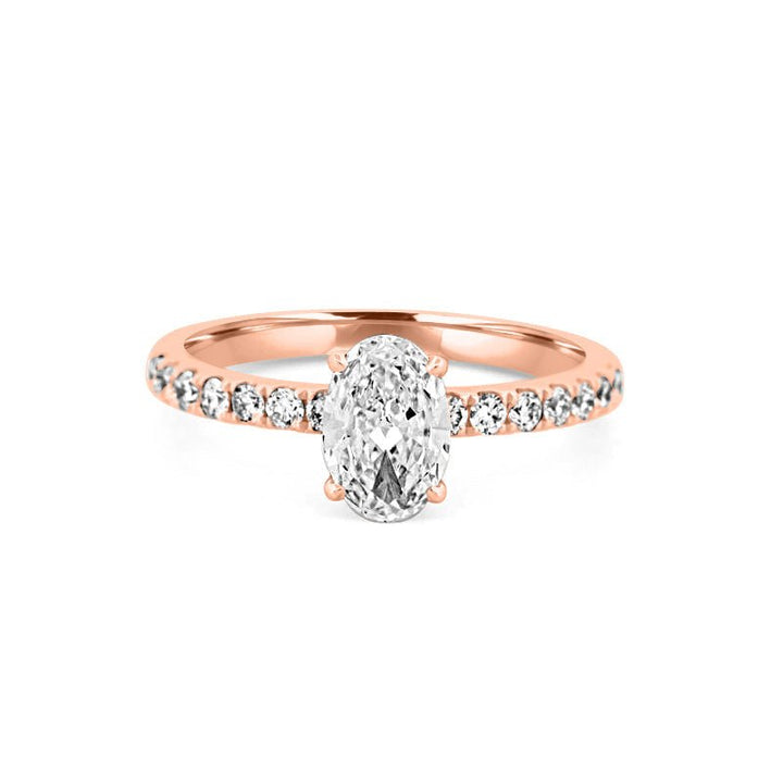 0.70 CT Oval Cut Solitaire Pavé Ring - ZIZOV DIAMONDS