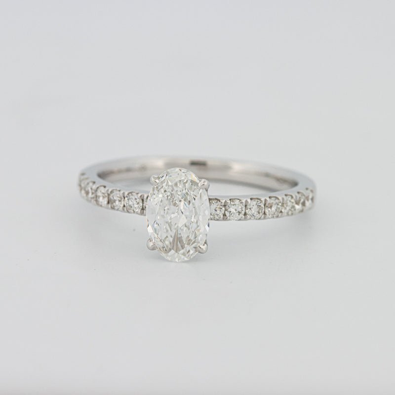 0.70 CT Oval Cut Solitaire Pavé Ring - ZIZOV DIAMONDS