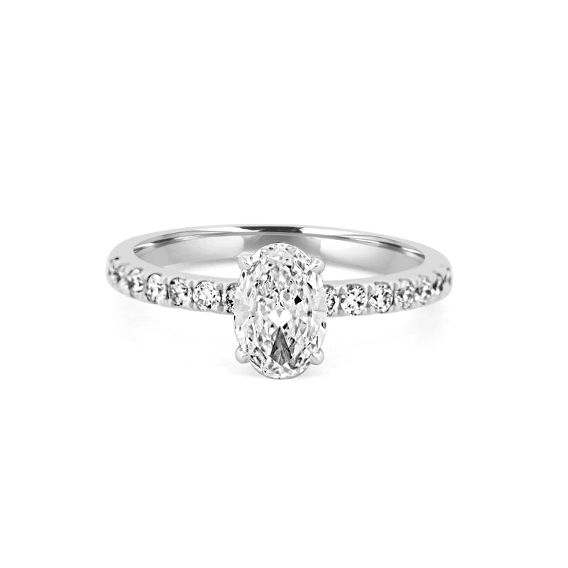0.70 CT Oval Cut Solitaire Pavé Ring - ZIZOV DIAMONDS