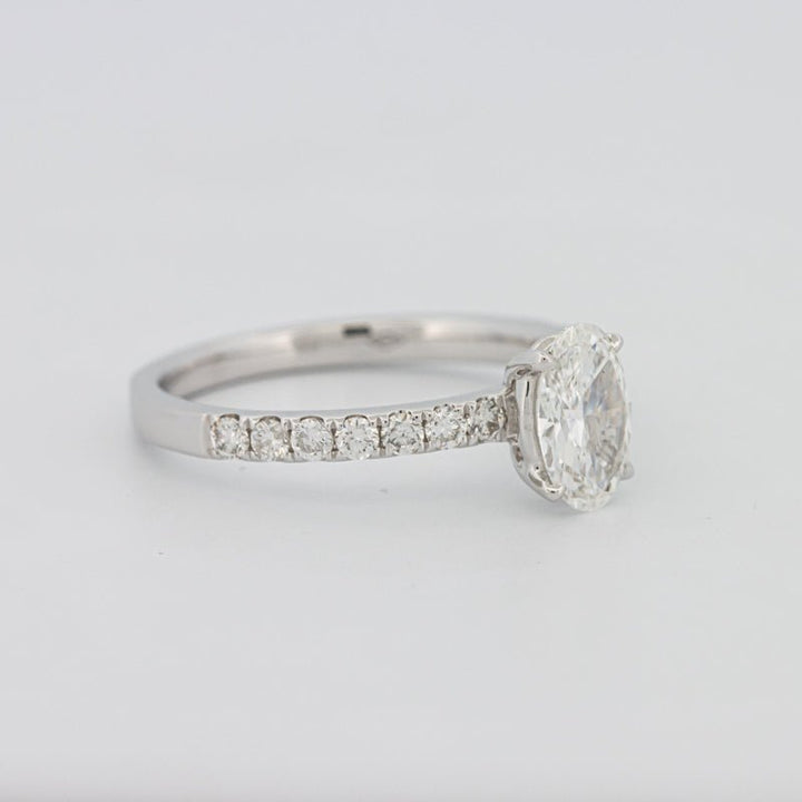 0.70 CT Oval Cut Solitaire Pavé Ring - ZIZOV DIAMONDS