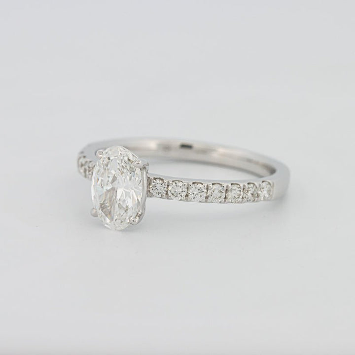 0.70 CT Oval Cut Solitaire Pavé Ring - ZIZOV DIAMONDS