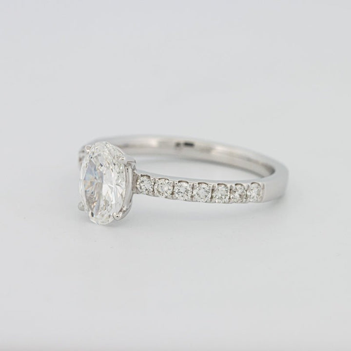0.70 CT Oval Cut Solitaire Pavé Ring - ZIZOV DIAMONDS
