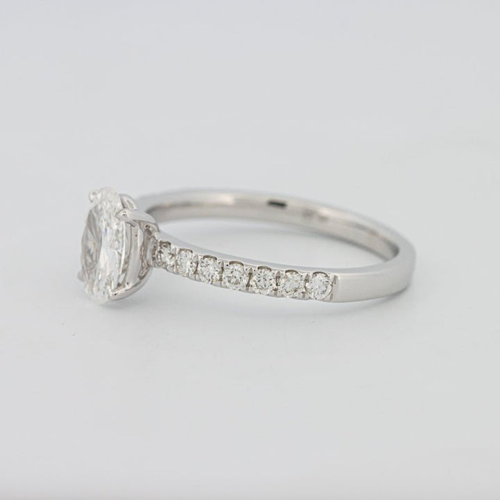 0.70 CT Oval Cut Solitaire Pavé Ring - ZIZOV DIAMONDS