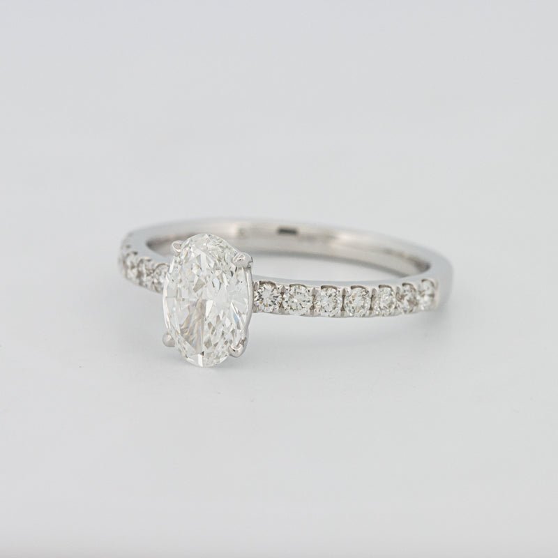 0.70 CT Oval Cut Solitaire Pavé Ring - ZIZOV DIAMONDS