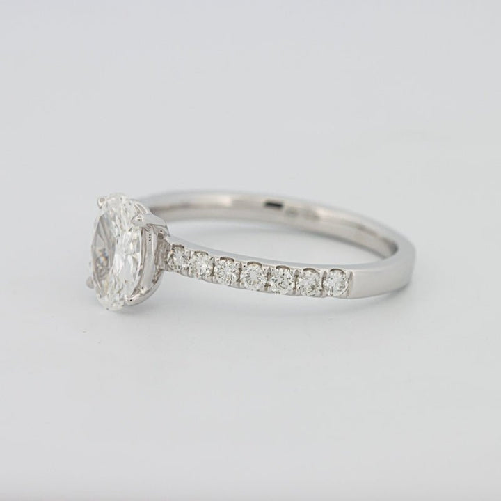 0.70 CT Oval Cut Solitaire Pavé Ring - ZIZOV DIAMONDS