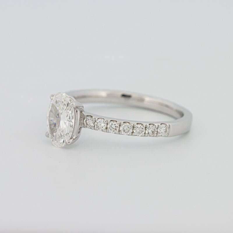 0.70 CT Oval Cut Solitaire Pavé Ring - ZIZOV DIAMONDS
