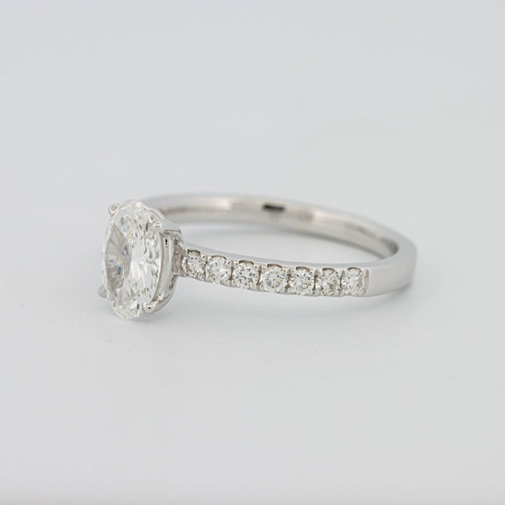 0.70 CT Oval Cut Solitaire Pavé Ring - ZIZOV DIAMONDS