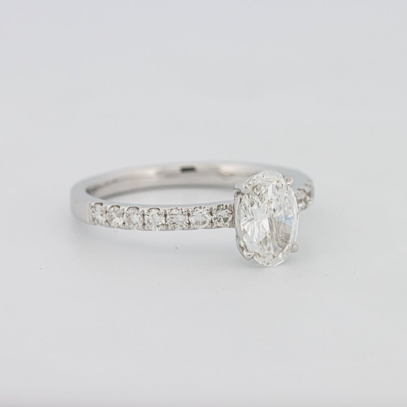 0.70 CT Oval Cut Solitaire Pavé Ring - ZIZOV DIAMONDS