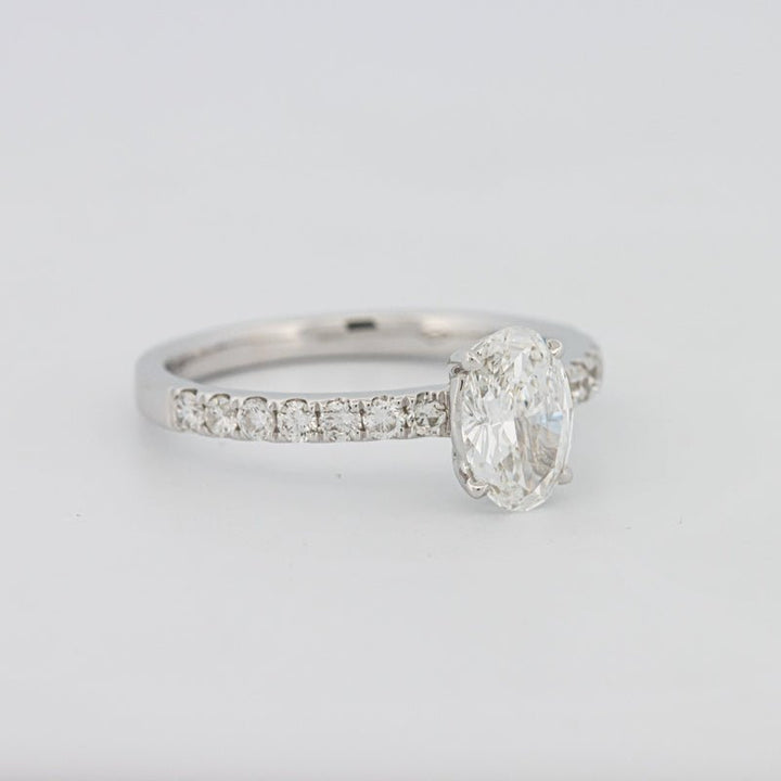 0.70 CT Oval Cut Solitaire Pavé Ring - ZIZOV DIAMONDS