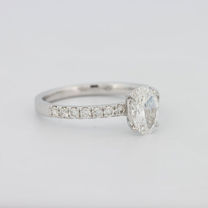 0.70 CT Oval Cut Solitaire Pavé Ring - ZIZOV DIAMONDS