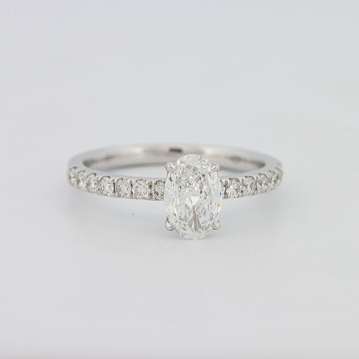 0.70 CT Oval Cut Solitaire Pavé Ring - ZIZOV DIAMONDS