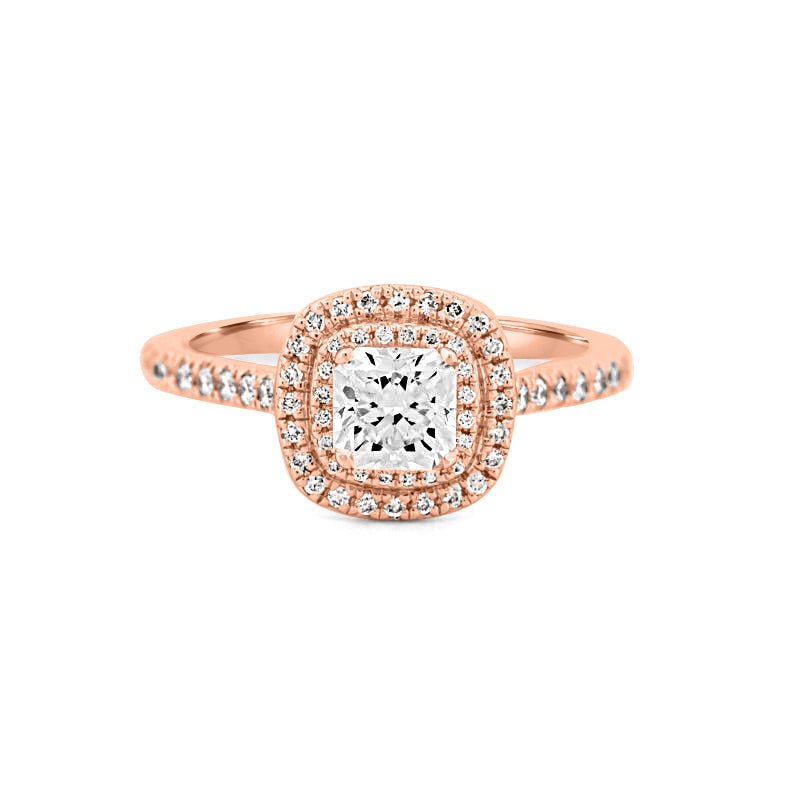 0.70 CT Square Radiant Double Halo Solitaire - ZIZOV DIAMONDS