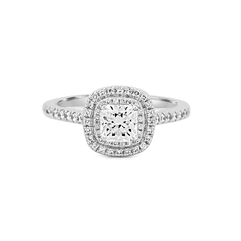 0.70 CT Square Radiant Double Halo Solitaire - ZIZOV DIAMONDS
