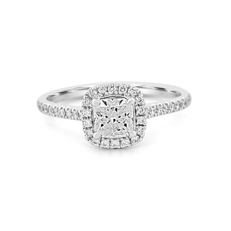 0.70 CT Square Radiant Halo Solitaire - ZIZOV DIAMONDS