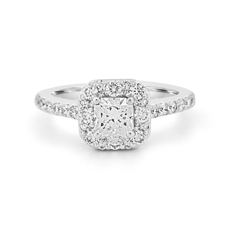 0.70 CT Square Radiant Halo Solitaire - ZIZOV DIAMONDS