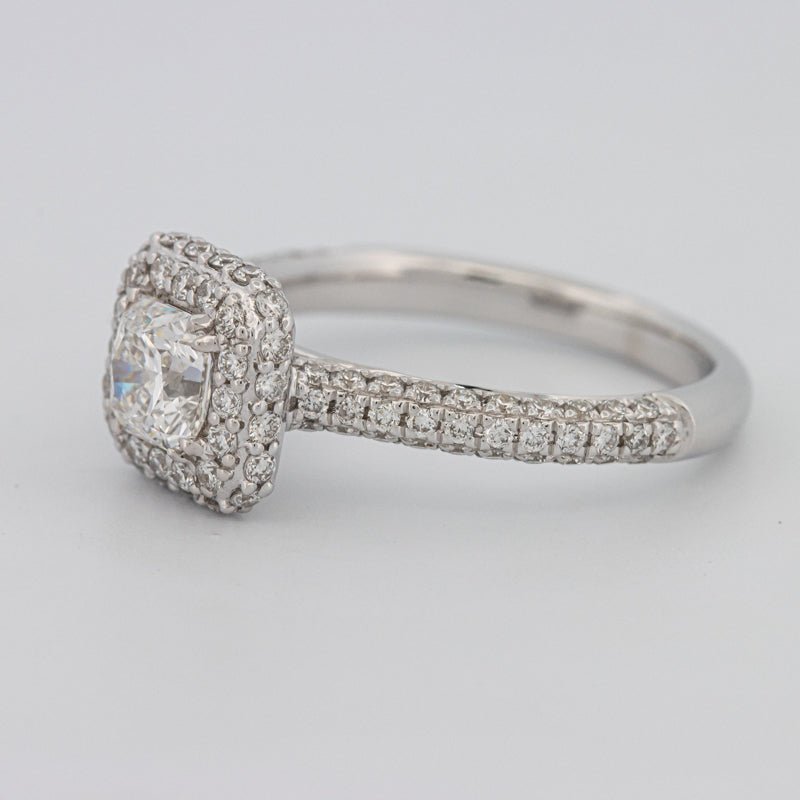 0.70 CT Square Radiant Halo Solitaire Pave Ring - ZIZOV DIAMONDS