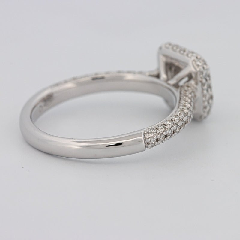 0.70 CT Square Radiant Halo Solitaire Pave Ring - ZIZOV DIAMONDS