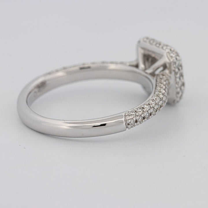 0.70 CT Square Radiant Halo Solitaire Pave Ring - ZIZOV DIAMONDS