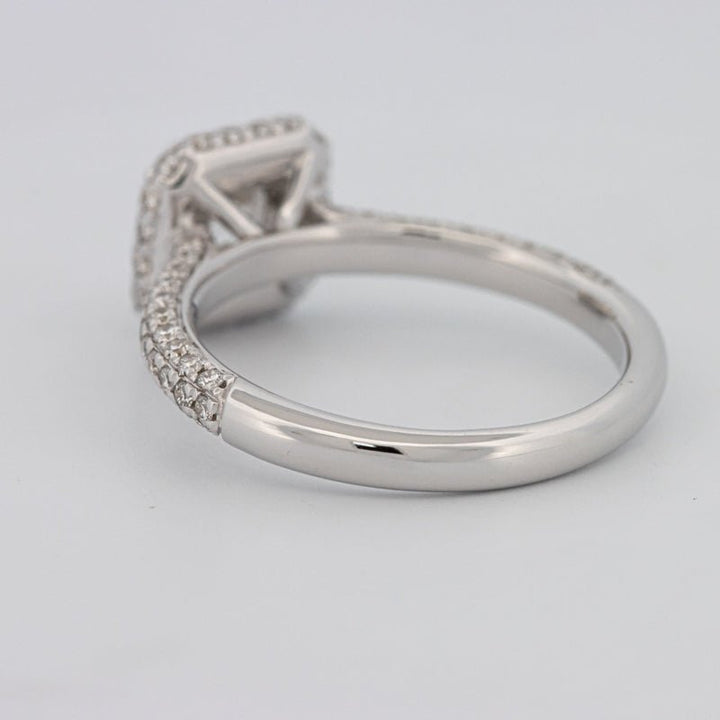 0.70 CT Square Radiant Halo Solitaire Pave Ring - ZIZOV DIAMONDS