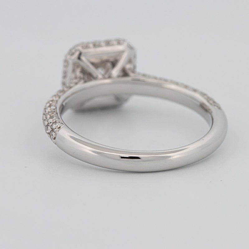 0.70 CT Square Radiant Halo Solitaire Pave Ring - ZIZOV DIAMONDS