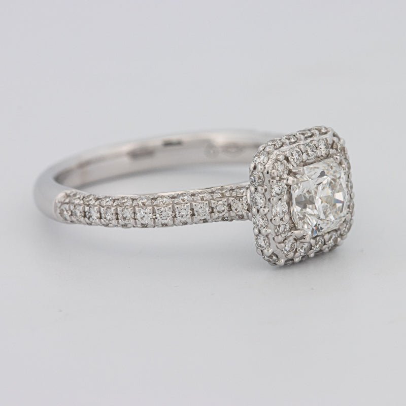 0.70 CT Square Radiant Halo Solitaire Pave Ring - ZIZOV DIAMONDS