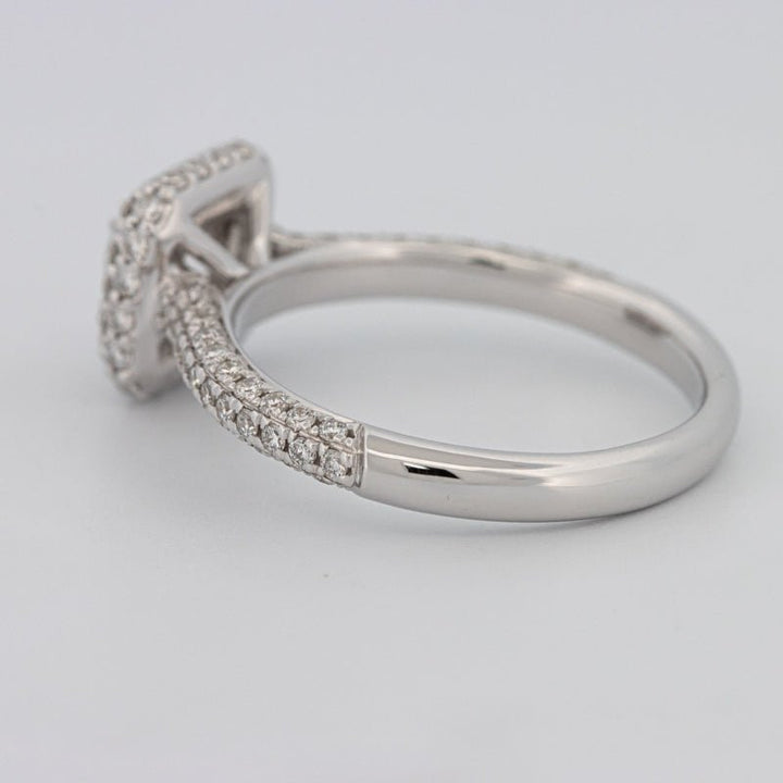 0.70 CT Square Radiant Halo Solitaire Pave Ring - ZIZOV DIAMONDS