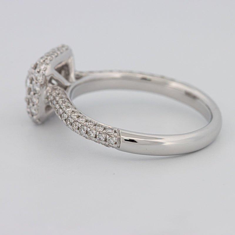 0.70 CT Square Radiant Halo Solitaire Pave Ring - ZIZOV DIAMONDS