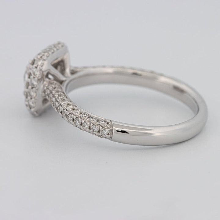 0.70 CT Square Radiant Halo Solitaire Pave Ring - ZIZOV DIAMONDS