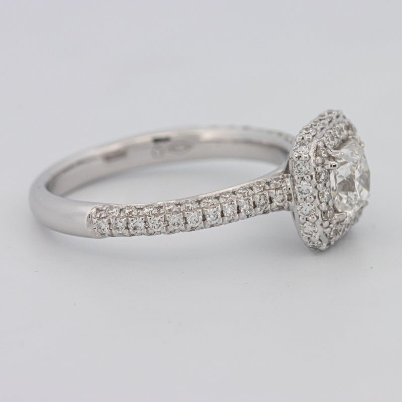 0.70 CT Square Radiant Halo Solitaire Pave Ring - ZIZOV DIAMONDS
