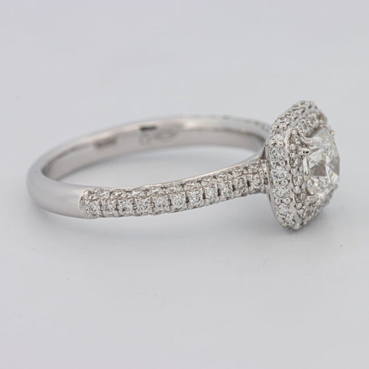 0.70 CT Square Radiant Halo Solitaire Pave Ring - ZIZOV DIAMONDS