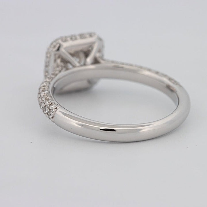 0.70 CT Square Radiant Halo Solitaire Pave Ring - ZIZOV DIAMONDS