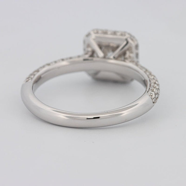 0.70 CT Square Radiant Halo Solitaire Pave Ring - ZIZOV DIAMONDS
