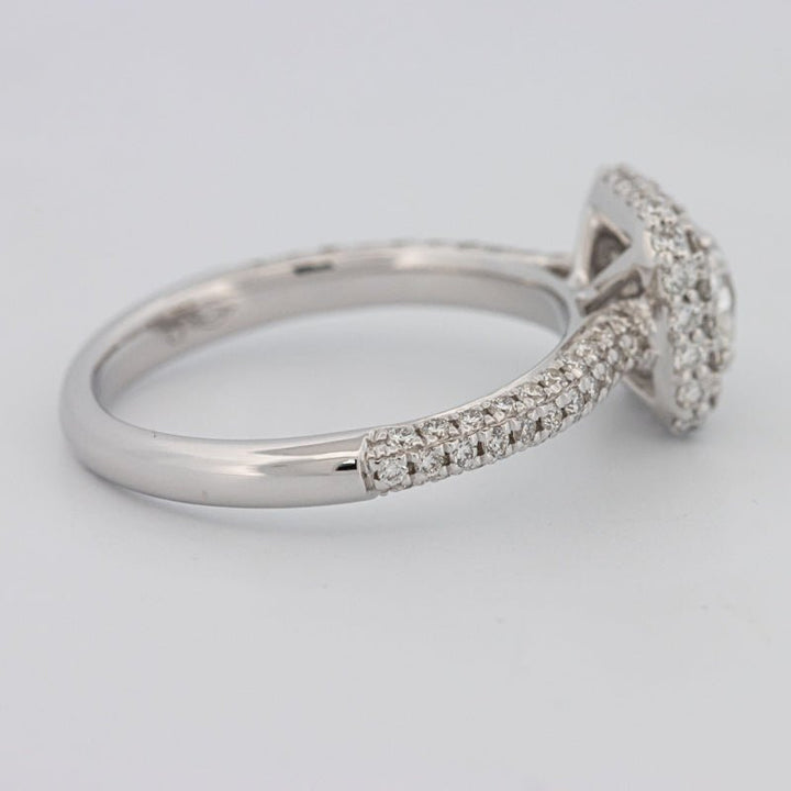 0.70 CT Square Radiant Halo Solitaire Pave Ring - ZIZOV DIAMONDS