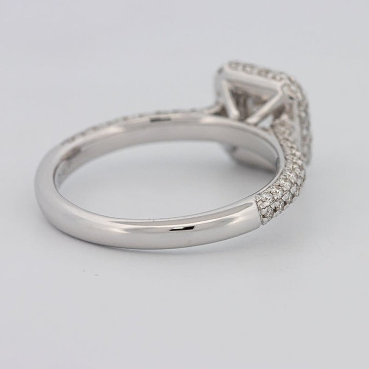 0.70 CT Square Radiant Halo Solitaire Pave Ring - ZIZOV DIAMONDS