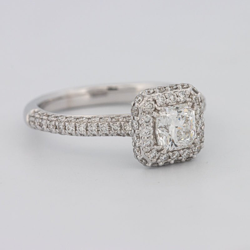 0.70 CT Square Radiant Halo Solitaire Pave Ring - ZIZOV DIAMONDS
