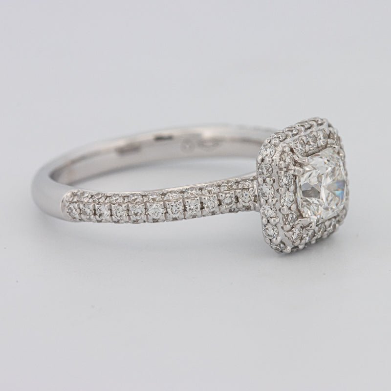 0.70 CT Square Radiant Halo Solitaire Pave Ring - ZIZOV DIAMONDS